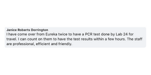 "to have a PCR test done... test results 